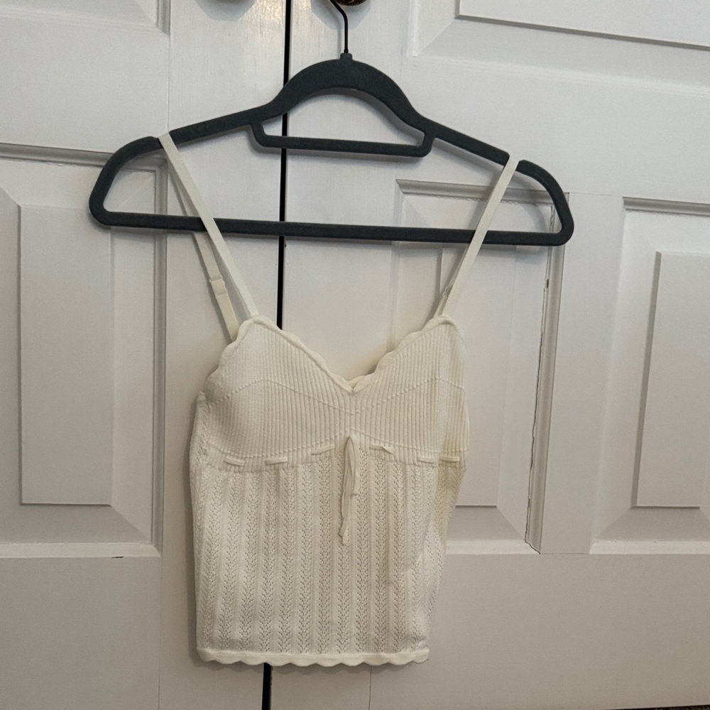 Aritzia Ivory Textured Camisole Knit Tank
